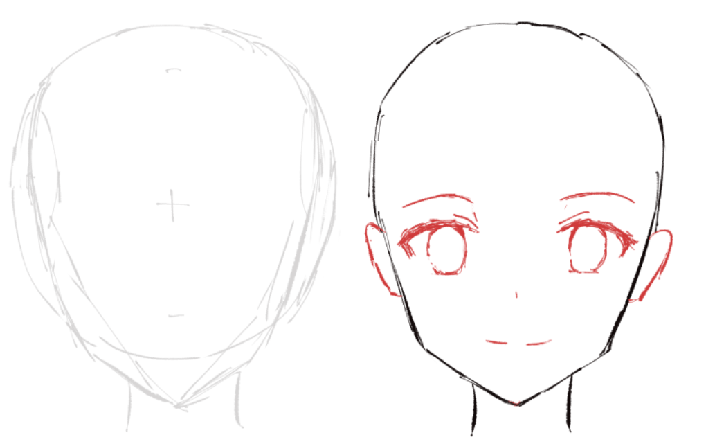 二次元的眼睛几乎就是紧邻着面甲的“转折”线了