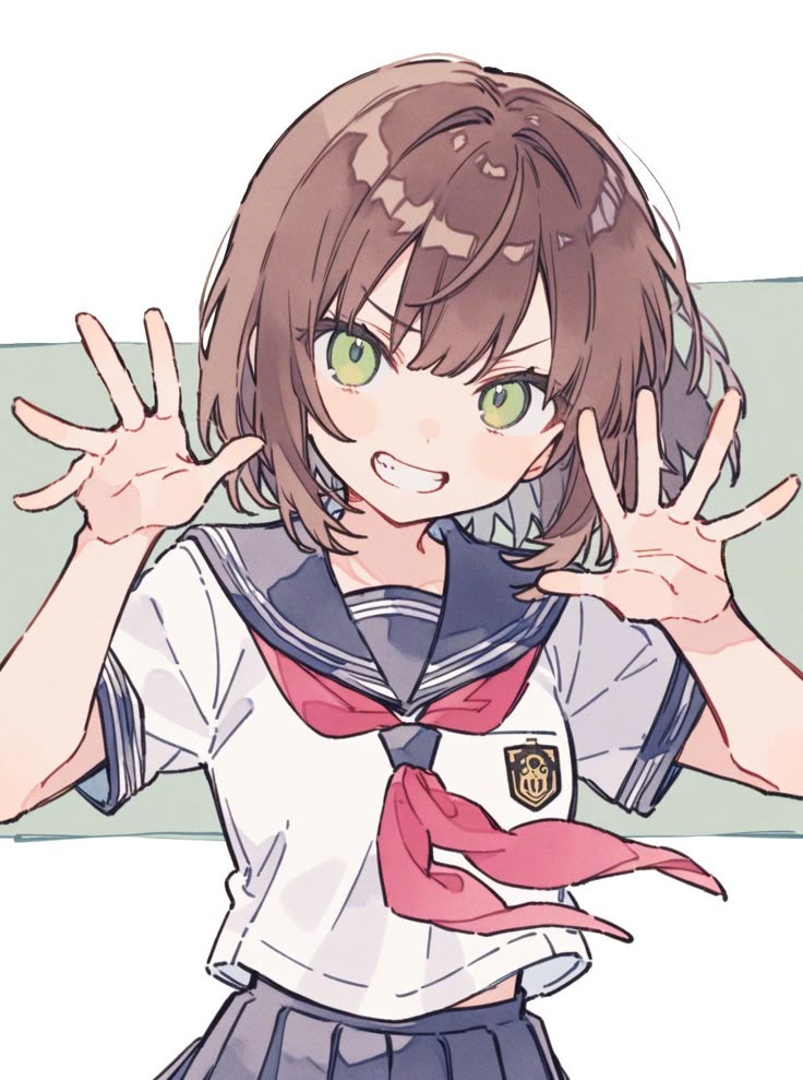 水手服这个到处都有啦，但还是放着，我特别喜欢水手服，它的画法肯定得专门学的，将来向Hiro老师讨教